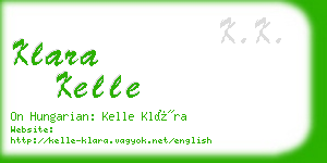 klara kelle business card